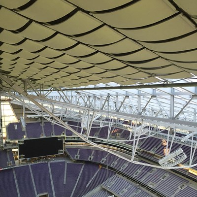 Acoustic Lapendary in arena rafters