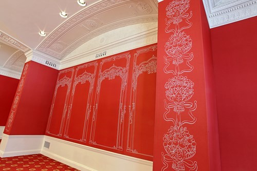 Judson Manor detail with Masquerade Acoustic walls from MBI Products
